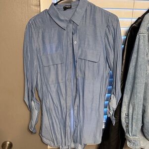 Express Light Blue Patterned Shirt